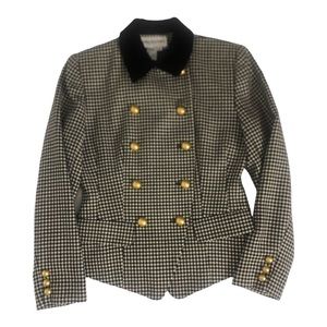 Bloomingdale’s, Vintage 90s wool houndstooth jacket, women’s size 2P